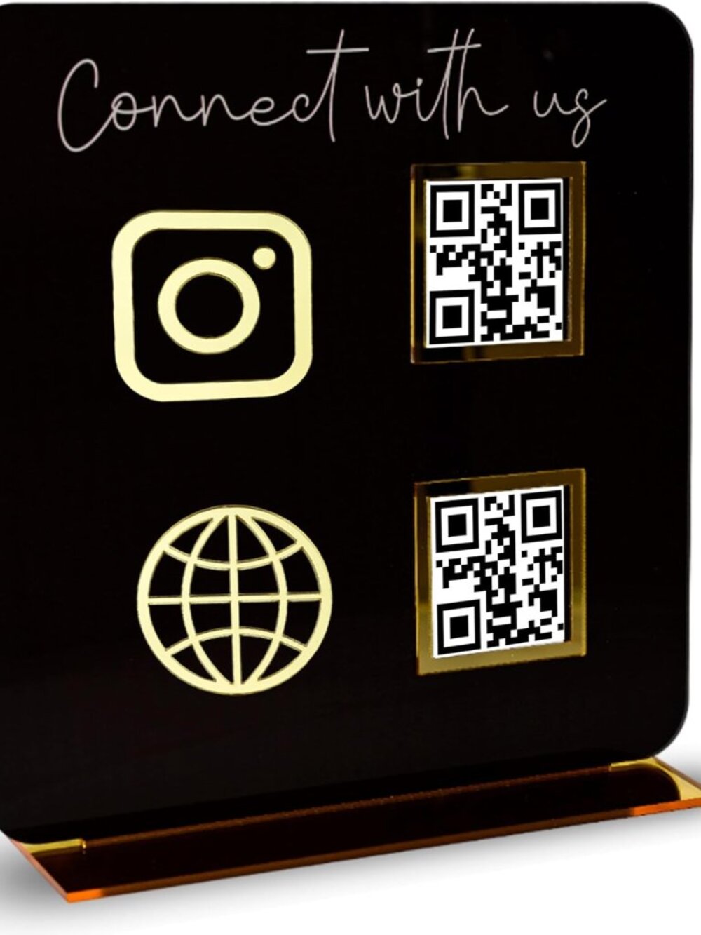 QR Code Sign for Business, Cash App QR Code Sign Stand - Black